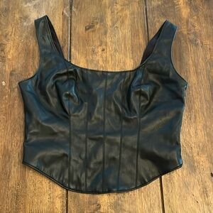 Abercrombie and Fitch Black Leather Tank Top Size S